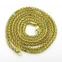 10k yellow gold skinny hollow wheat chain 20-24 inch 2.50mm