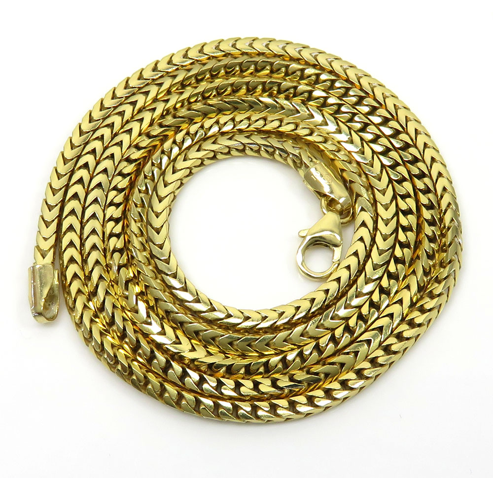 10k yellow gold solid tight franco box chain 20-24 inch 2.20mm