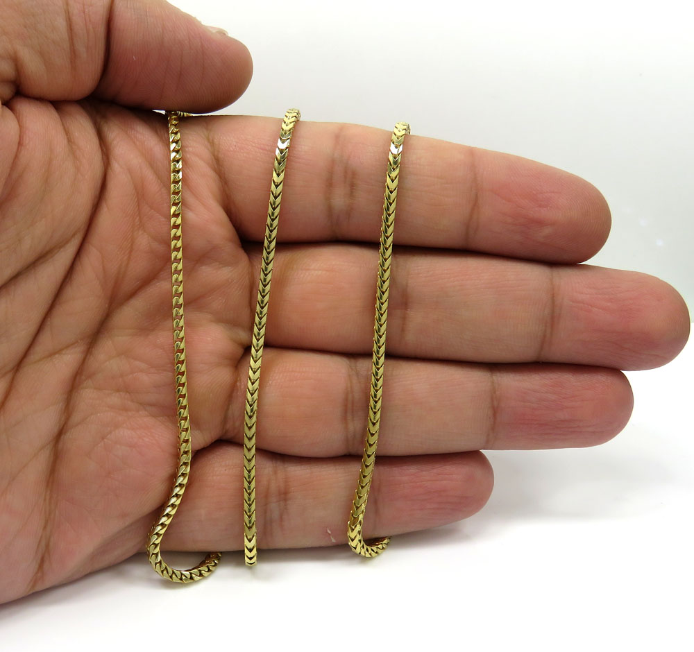 10k yellow gold solid tight franco box chain 20-24 inch 2.20mm