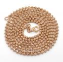 10k rose gold moon cut bead link chain 20-26 inch 2mm