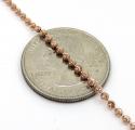 10k rose gold moon cut bead link chain 20-26 inch 2mm