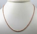 10k rose gold moon cut bead link chain 20-26 inch 2mm