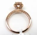 Ladies 14k rose gold round diamond halo engagement ring 0.43ct