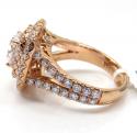 Ladies 14k rose yellow or white gold diamond square halo engagement ring 1.94ct