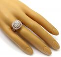 Ladies 14k rose yellow or white gold diamond square halo engagement ring 1.94ct