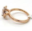 14k rose gold round diamond halo semi mount ring 0.19ct 