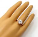 14k rose gold round diamond halo semi mount ring 0.19ct 