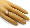 14k rose gold round diamond halo semi mount ring 0.19ct 