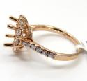 14k rose gold round diamond halo semi mount ring 1.01ct