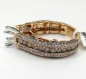 Ladies 14k rose gold champagne & white diamond engagement ring 2.12ct