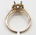 14k rose gold round diamond halo semi mount ring 0.41ct 