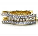 Ladies 14k yellow gold round white diamond semi mount ring 3.10ct