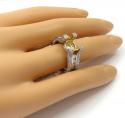 Ladies 14k yellow gold round white diamond semi mount ring 3.10ct