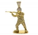 10k solid yellow gold diamond toy soldier pendant 0.61ct