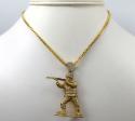 10k solid yellow gold diamond toy soldier pendant 0.61ct