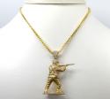 10k solid yellow gold diamond toy soldier pendant 0.61ct
