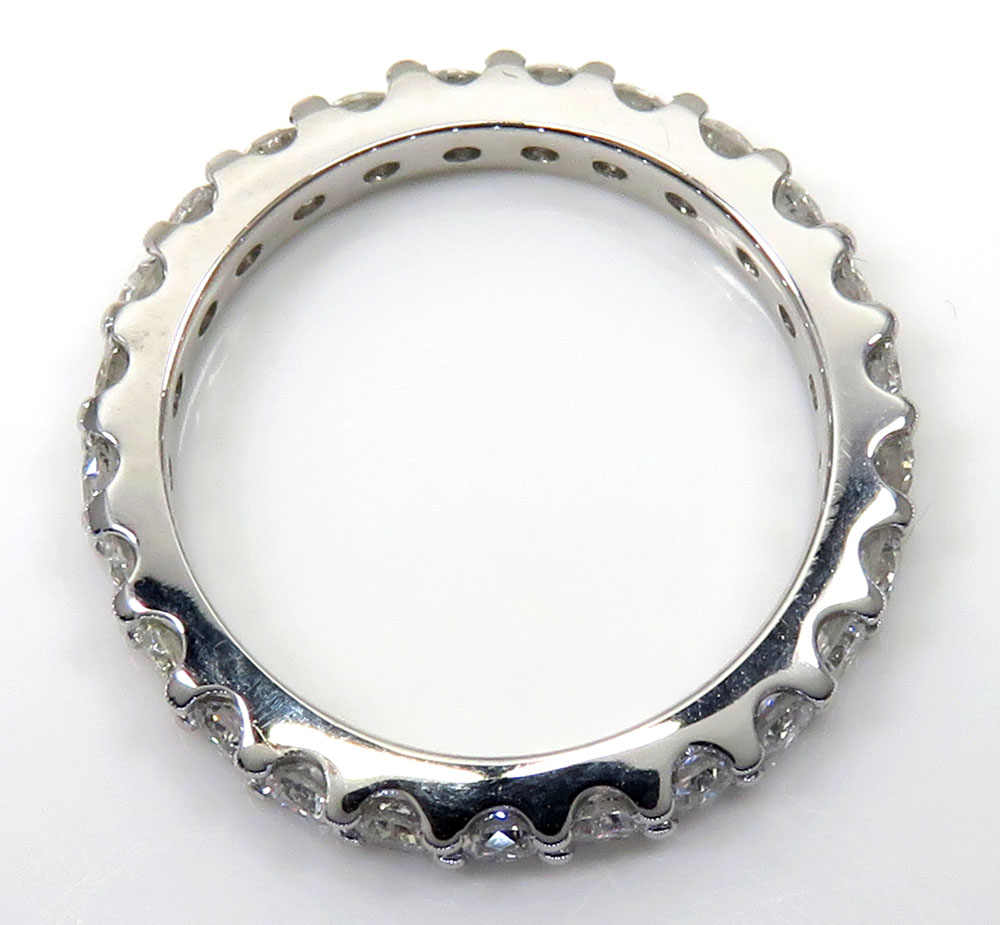 14k white gold single row eternity 5 pointer diamond wedding band 1.30ct - Image 2
