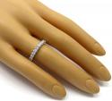 14k white gold single row eternity 5 pointer diamond wedding band 1.30ct