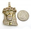 4.00ct 14k yellow gold large jesus head red tear diamond pendant