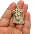 4.00ct 14k yellow gold large jesus head red tear diamond pendant