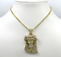 4.00ct 14k yellow gold large jesus head red tear diamond pendant