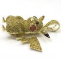10k yellow gold canary diamond pikachu pendant 2.00ct