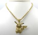 10k yellow gold canary diamond pikachu pendant 2.00ct