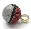 10k yellow gold iced out diamond pokeball pendant 2.19ct