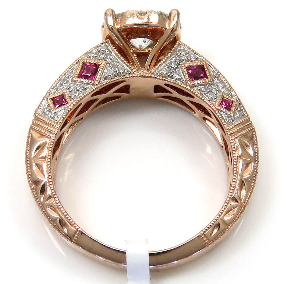 14k rose gold ruby and diamond engagement ring 1.87ct - Image 4