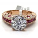 14k rose gold ruby and diamond engagement ring 1.87ct