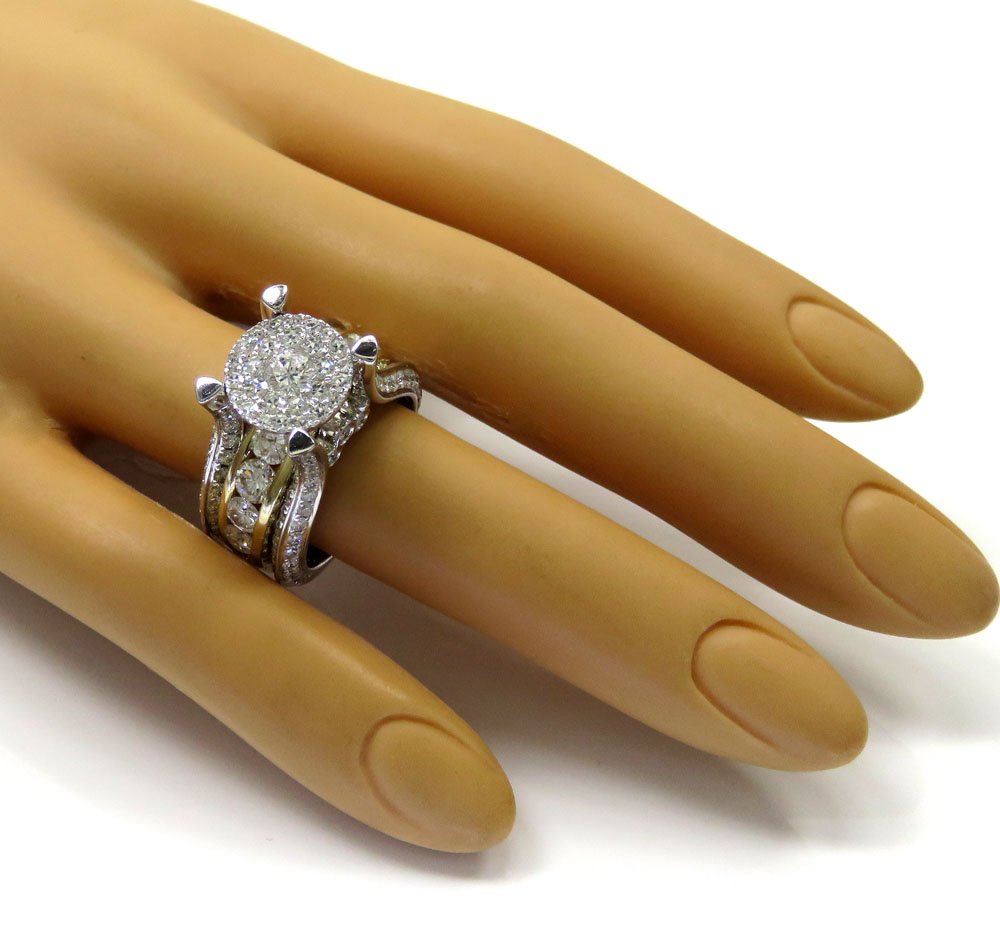 14k white and yellow gold diamond engagement ring 4.56ct - Image 6