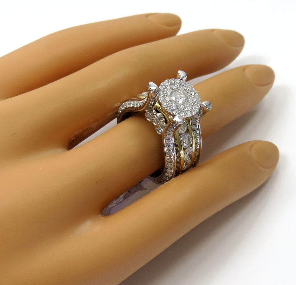 14k white and yellow gold diamond engagement ring 4.56ct - Image 8