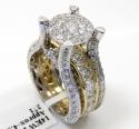 14k white and yellow gold diamond engagement ring 4.56ct