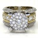 14k white and yellow gold diamond engagement ring 4.56ct