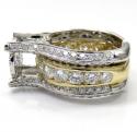 14k white and yellow gold diamond engagement ring 4.56ct