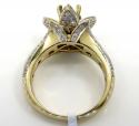 14k yellow gold semi mount diamond flower ring 0.86ct