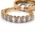 14k rose gold two row semi mount diamond engagement ring set 2.19ct