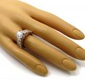 14k rose gold two row semi mount diamond engagement ring set 2.19ct