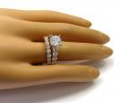14k rose gold two row semi mount diamond engagement ring set 2.19ct