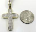 10k yellow gold 4x4 solid frame diamond cross 1.46ct