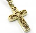 10k yellow gold 4x4 solid frame diamond cross 1.46ct