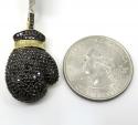 10k yellow gold black diamond boxing glove pendant 1.25ct
