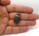 10k yellow gold black diamond boxing glove pendant 1.25ct