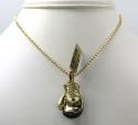 10k yellow gold black diamond boxing glove pendant 1.25ct