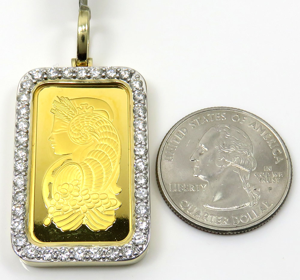 24k gold medium lady fortuna diamond pendant 2.13ct