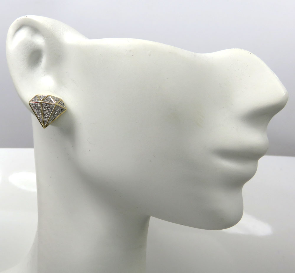 10k yellow gold diamond logo earrings 0.24ct