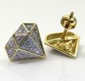 10k yellow gold diamond logo earrings 0.24ct