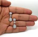 14k rose gold cluster diamond tear drop earrings 1.97ct