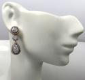 14k rose gold cluster diamond tear drop earrings 1.97ct