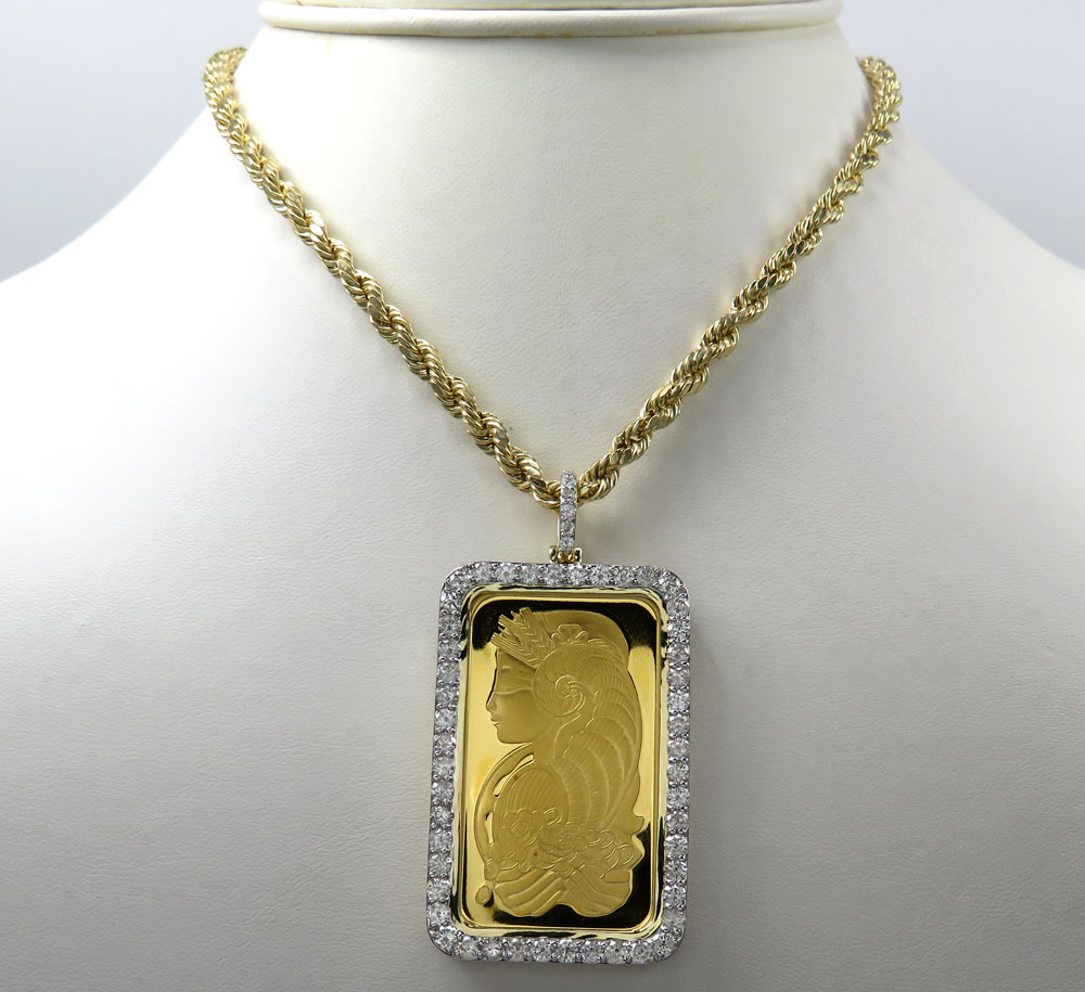 Buy 10k Gold Two Row Diamond Libra Scale Pendant 1.50ct Online at